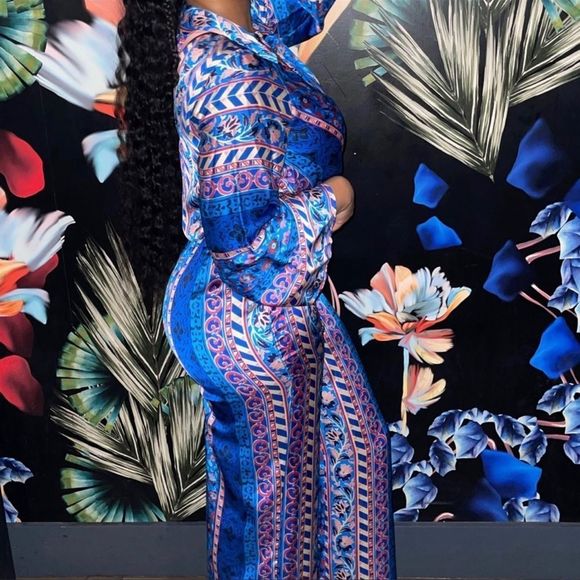 ZARA SATIN EFFECT PRINTED PANTS - Picture 5 of 13